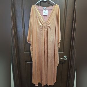 Shimmering Pink Gold Kaftan Dress One Size